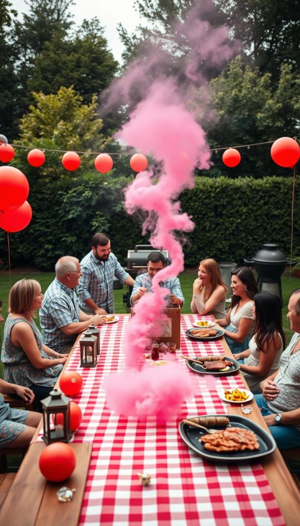 BBQ gender reveal party
