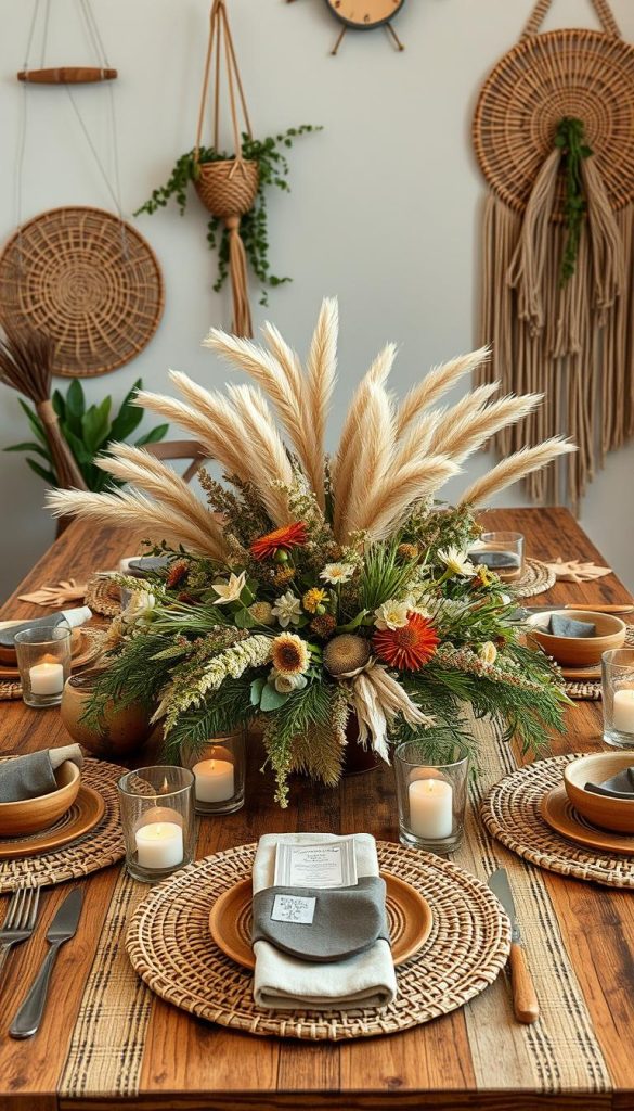 boho baby shower table decor