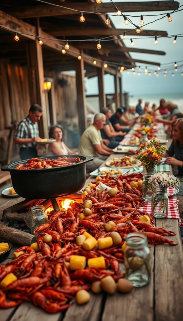 crawfish boil atmosphere