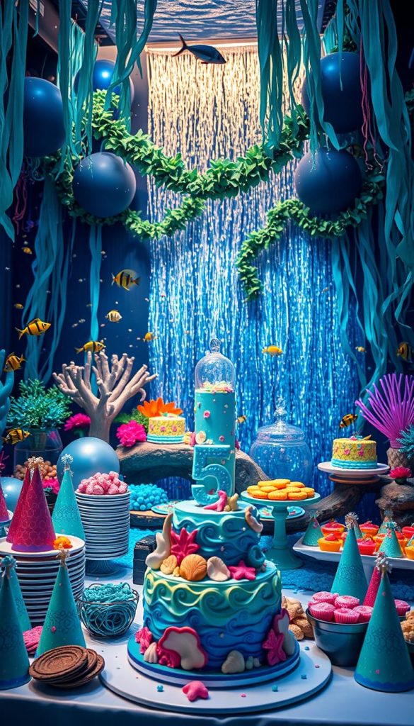 dive into five birthday boy decorations