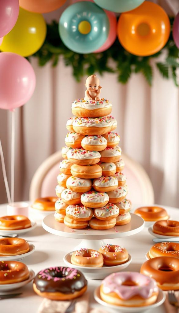 donut baby shower cake