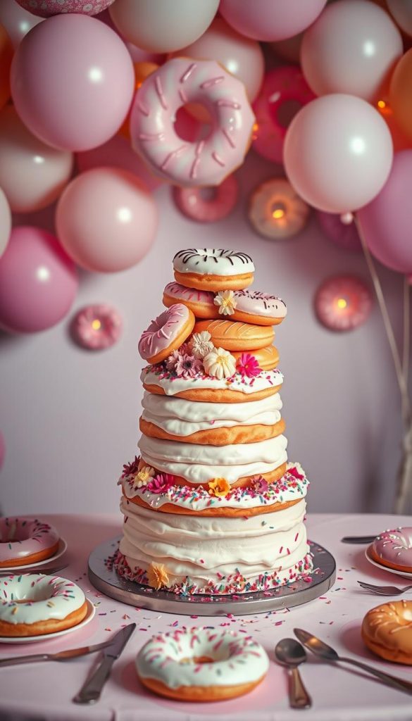 donut birthday cake