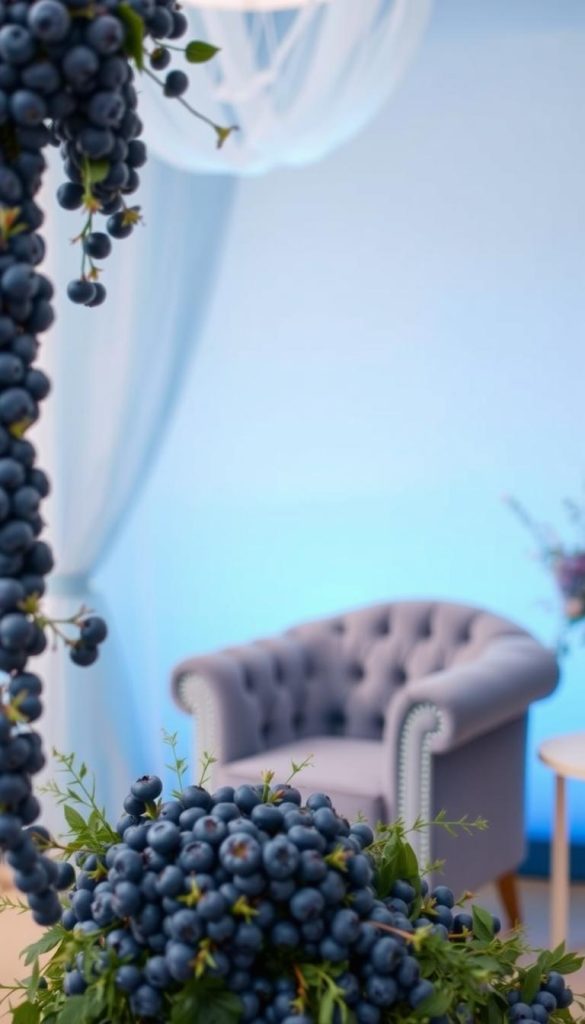 elegant blueberry baby shower ombre decor