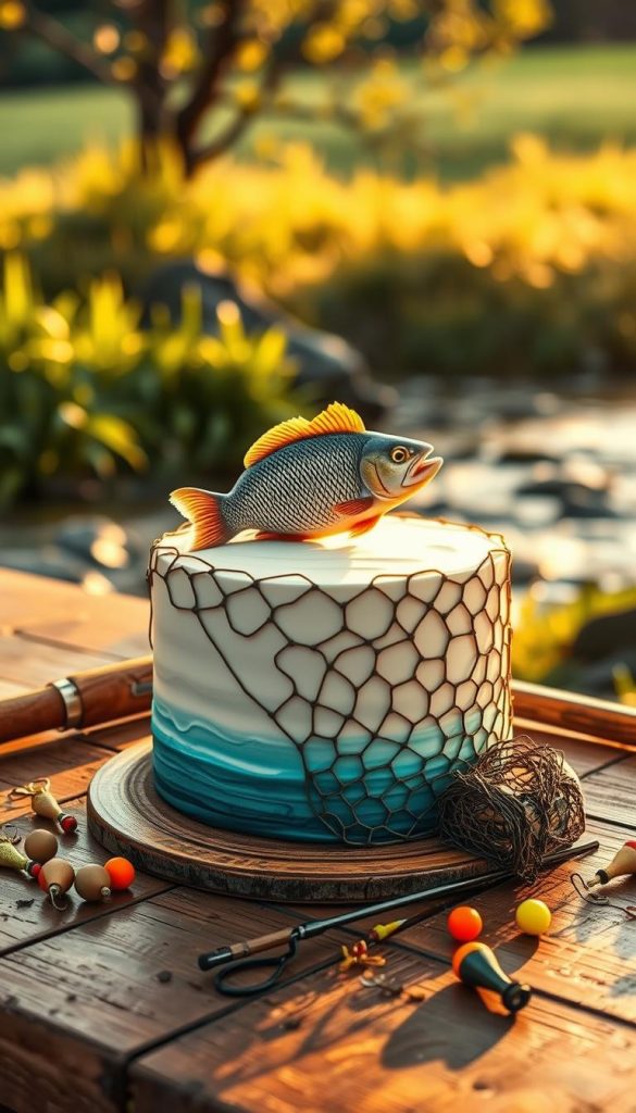 fishing birthday cake