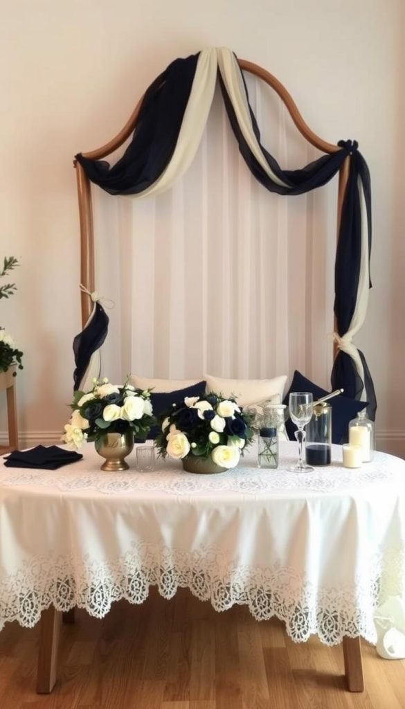 navy and cream baby shower