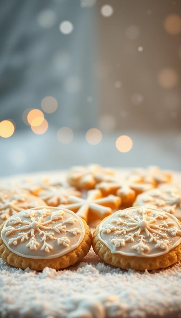 snow in love bridal shower cookies