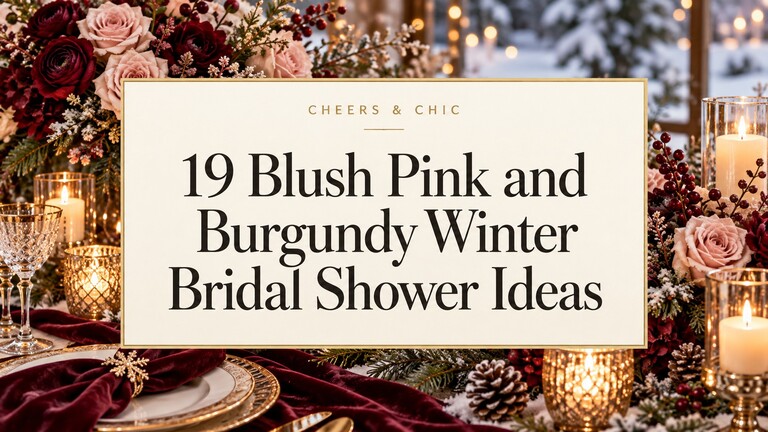 Blush Pink and Burgundy Winter Bridal Shower Ideas