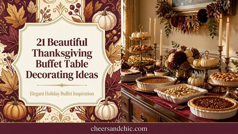 21 Beautiful Thanksgiving Buffet Table Decorating Ideas