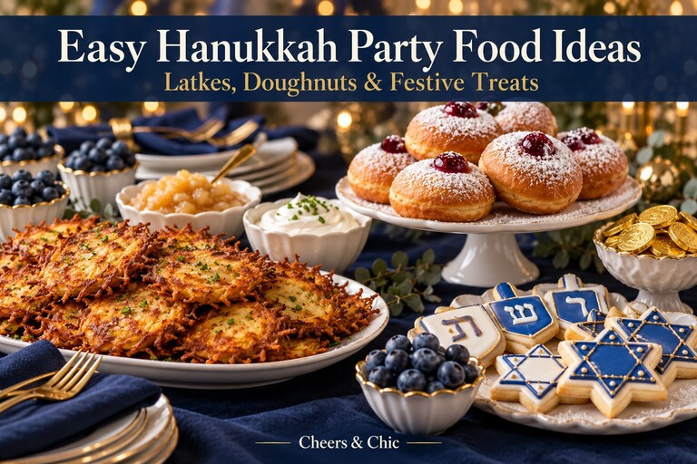 Easy Hanukkah Party Food Ideas-Latke bars, Doughnuts and Festive Treats for an Easy Celebration