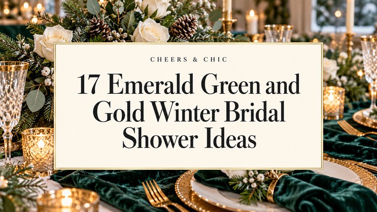 Emerald Green and Gold Winter Bridal Shower Ideas